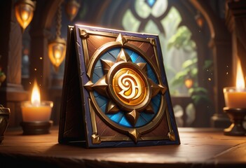 Envision an artwork for a new card in the game Hearthstone