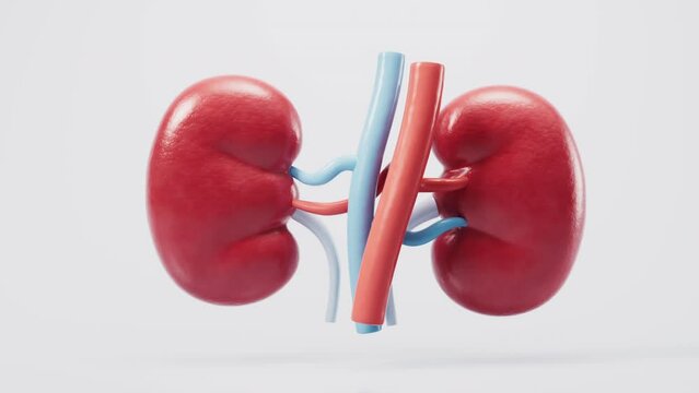 Loop animation of kidney and health care concept, 3d rendering.