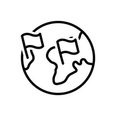 Black line icon for country 