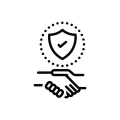 Black line icon for trust  
