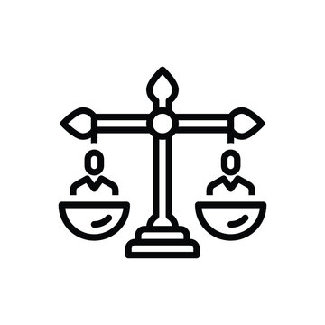Black line icon for equality  
