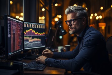 Forex trader on a video call with an international colleague or client, Generative AI