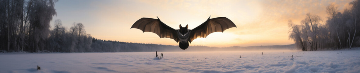 A Banner Photo of a Bat in a Winter Setting