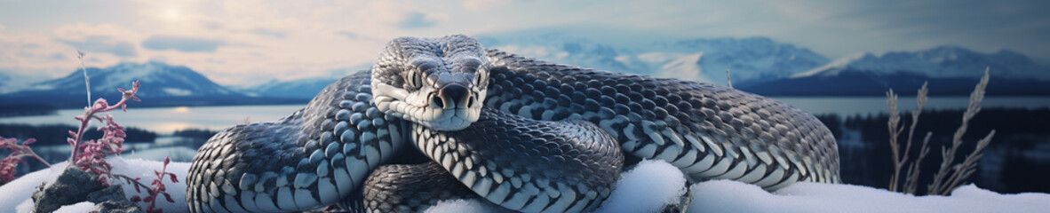 A Banner Photo of a Snake in a Winter Setting