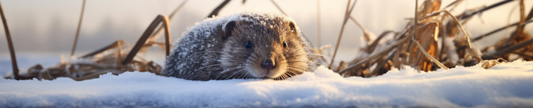 A Banner Photo of a Mole in a Winter Setting