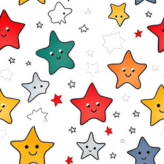 Doodle Style Stars Seamless