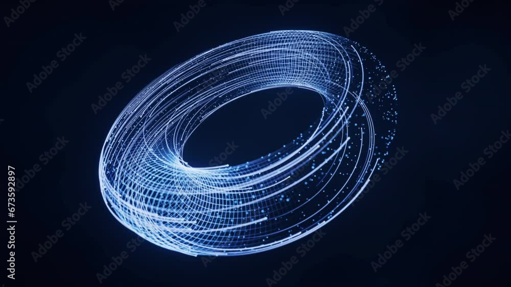 Poster flowing digital lines with cyberspace background, 3d rendering.