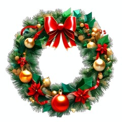 Fototapeta na wymiar christmas wreath on a white background 