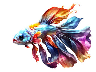 Obraz premium Captivating Magic Goldfish in Isolated Aquarium: Stunning Betta Fish Photography