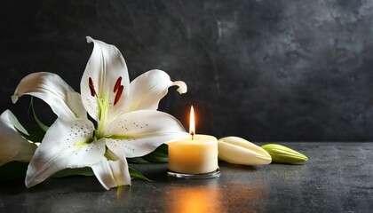 A Time to Remember: Funeral Lily and Candlelight
