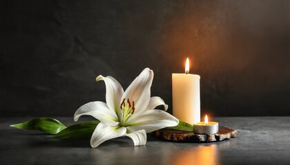 A Moment of Serenity: Lily and Candle Tribute