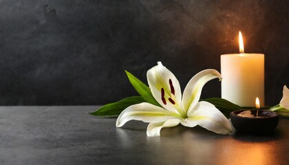 Gentle Illumination: Lily and Candle for Reflection