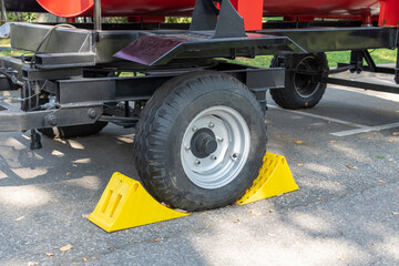 Recoil is installed under wheel of truck. Security.	
