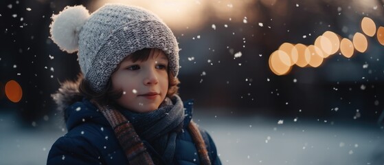 portrait of boy  in winter