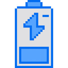 Negative Power, Charge, Pixelart Art, Power, Low Collection Set. 