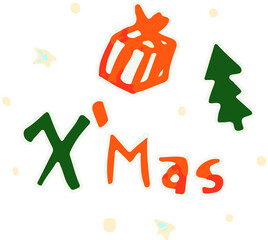 Christmas tree with gifts and decorations Christmas trees set of cute hand draw Christmas  cartoon 