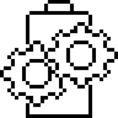 Setting, Charge, Pixelart Art, Set, Gear Collection Set. 