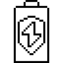 Fototapeta premium Security, Charge, Pixelart Art, Protech, Guard Collection Set. 