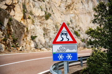 Road Sign on SS125 Orientale Sarda - Sardinia - Italy