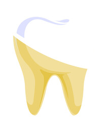 Tooth before and after. Yellow becomes white, Dental care concept. Tooth veneer whitening dental technician concept. Healthcare stomatology and cleaning professional teeth.
