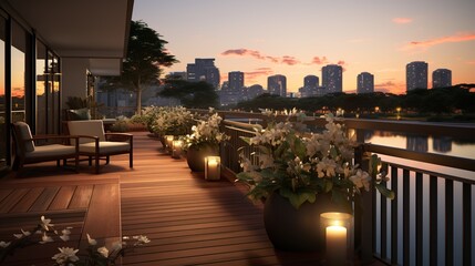 cute balcony decoration twinkling lights outdoor