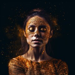 Young woman with painted face
