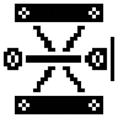 Jack, Car, Pixelart Art, Machine, Up Down Collection Set. 