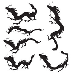 2024年　辰年の年賀状イラスト素材セット
