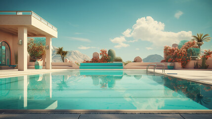 プールがある風景