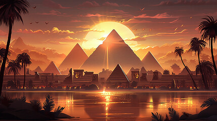 ピラミッドがある風景