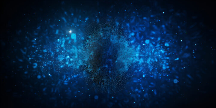 Elegant defocused blue dust particles over dark background  Soothing Blue Dust Particles in a Dark Atmosphere 