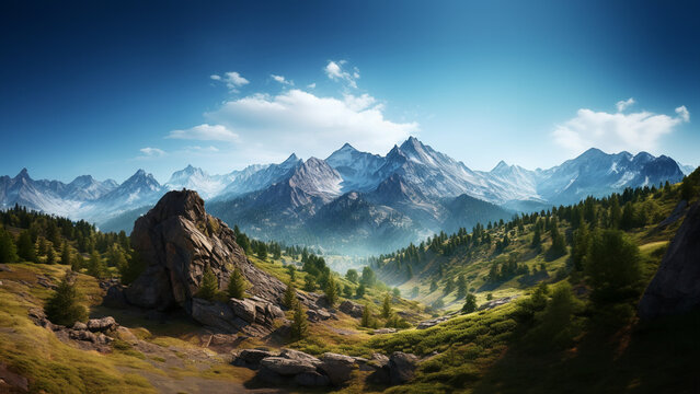 image of beautiful vibrant mountain landscape