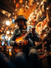 Man playing guitar on stage