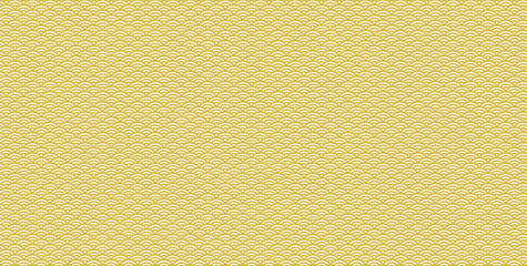 和柄背景素材ーシンプルなゴールドの青海波