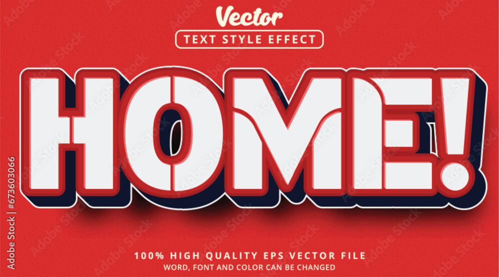 Poster editable text effect, home text with nicely gradient style effect and color red white nice