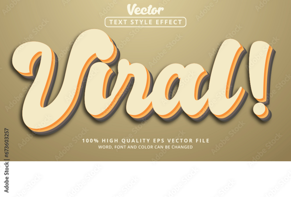 Poster editable text effect, text viral style on classic text and vintage with layers text