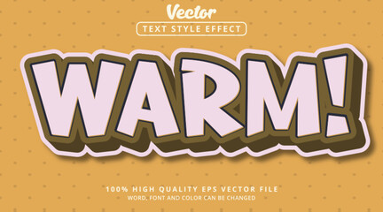 Warm text on color brown and white combination, Editable Text Effect