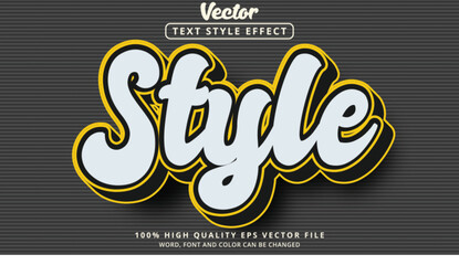 Editable text effect, Style text with nicely color combination style effect and layered style modern color black and yellow