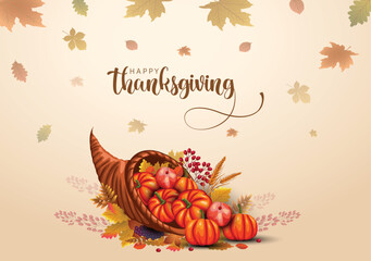 Obraz na płótnie Canvas happy thanksgiving poster design. abstract vector illustration