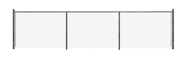 Chain link fence. Metal Wire Fence. Wire grid construction on transparency background. © POSMGUYS
