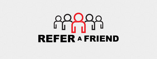 refer a friend sign on white background	