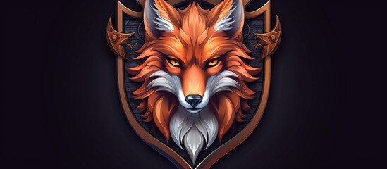 illustration of a fox's head inside a shield. The high-resolution Esport Gaming logo is suitable for your team's mascot. - obrazy, fototapety, plakaty