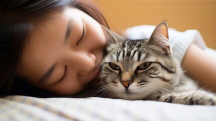 A loving chin rub from a cat to its human, creating a special connection