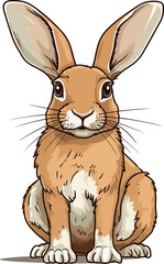 Eastern Cottontail Rabbit Illustration 