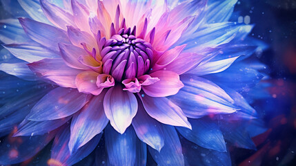 blue and pink flower