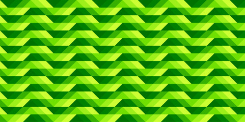 Diamond glass reflection gradient seamless pattern. Simple flat illustration of a parallelogram and geometric triangle. Gradation green color. For wallpaper, background, and printing motifs.