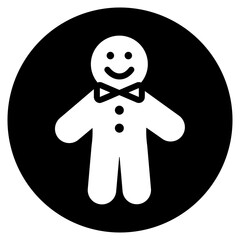 gingerbread man glyph icon