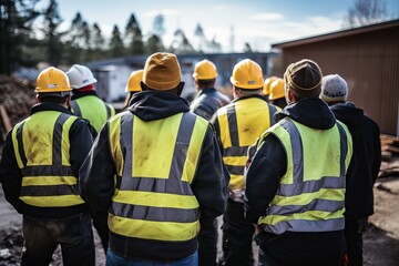 Fototapeta premium group of people in the area construction. area construction. For may day and presentation background