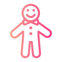 gingerbread man gradient icon