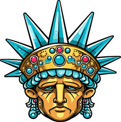 Statue of Liberty crown Illustration 